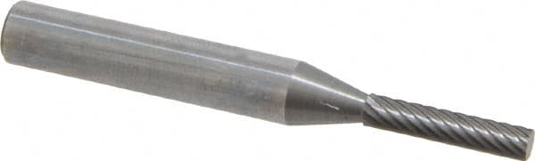 Atrax - 1/8" Cut Diam, 1/4" Shank Diam, Cylinder Head Single Cut Burr - Carbide, Flat End, 1/2" LOC, 2" OAL - Benchmark Tooling