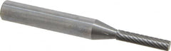 Atrax - 1/8" Cut Diam, 1/4" Shank Diam, Cylinder Head Single Cut Burr - Carbide, Flat End, 1/2" LOC, 2" OAL - Benchmark Tooling
