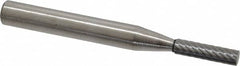Atrax - 5/32" Cut Diam, 1/4" Shank Diam, Cylinder Head Single Cut Burr - Carbide, Flat End, 5/8" LOC, 2" OAL - Benchmark Tooling
