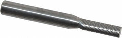 Atrax - 3/16" Cut Diam, 1/4" Shank Diam, Cylinder Head Single Cut Burr - Carbide, Flat End, 5/8" LOC, 2" OAL - Benchmark Tooling