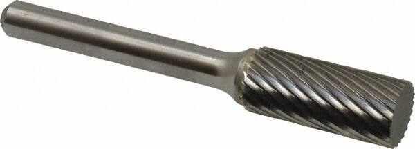 Atrax - 7/16" Cut Diam, 1/4" Shank Diam, Cylinder Head Single Cut Burr - Carbide, Flat End, 1" LOC, 2-3/4" OAL - Benchmark Tooling