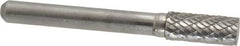 Atrax - 5/16" Cut Diam, 1/4" Shank Diam, Cylinder Head Double Cut Burr - Carbide, Flat End, 3/4" LOC, 2-1/2" OAL - Benchmark Tooling