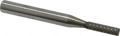Atrax - 5/32" Cut Diam, 1/4" Shank Diam, Cylinder with End Cut Head Single Cut Burr - Carbide, End Cut End, 5/8" LOC, 2" OAL - Benchmark Tooling
