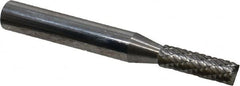 Atrax - 3/16" Cut Diam, 1/4" Shank Diam, Cylinder with End Cut Head Double Cut Burr - Carbide, End Cut End, 5/8" LOC, 2" OAL - Benchmark Tooling