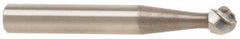 Atrax - 1/4" Cut Diam, 1/4" Shank Diam, Ball Head Fluted Cut Burr - Radius End, 1/4" LOC, 2" OAL - Benchmark Tooling