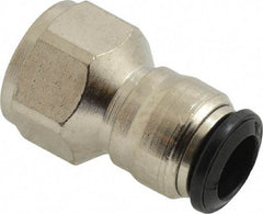 Alpha Technologies - 8mm Outside Diam, 1/4 BSPP, Nickel Plated Brass Push-to-Connect Tube Female Connector - 250 Max psi, Tube to Female BSPP Connection, Buna O-Ring - Benchmark Tooling
