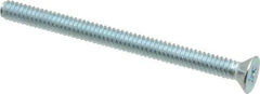 Value Collection - #10-24 UNC, 2-1/2" OAL Phillips Drive Machine Screw - Flat Head, Grade 2 Steel, Zinc-Plated Finish, Without Washer - Benchmark Tooling