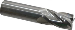 Atrax - 7/8", 1-1/2" LOC, 7/8" Shank Diam, 4" OAL, 4 Flute, Solid Carbide Square End Mill - Single End, Uncoated, Spiral Flute, 30° Helix, Centercutting, Right Hand Cut, Right Hand Flute - Benchmark Tooling