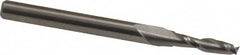 Atrax - 3/32", 3/8" LOC, 1/8" Shank Diam, 1-1/2" OAL, 2 Flute, Solid Carbide Square End Mill - Single End, Uncoated, Spiral Flute, 30° Helix, Centercutting, Right Hand Cut - Benchmark Tooling