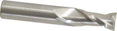 Atrax - 1/2", 1" LOC, 1/2" Shank Diam, 3" OAL, 2 Flute, Solid Carbide Square End Mill - Single End, Uncoated, Spiral Flute, 30° Helix, Centercutting, Right Hand Cut - Benchmark Tooling