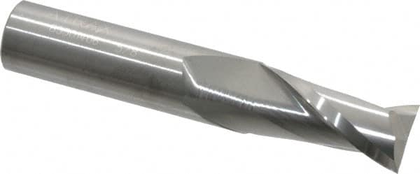 Atrax - 5/8", 1-1/4" LOC, 5/8" Shank Diam, 3-1/2" OAL, 2 Flute, Solid Carbide Square End Mill - Single End, Uncoated, Spiral Flute, 30° Helix, Centercutting, Right Hand Cut - Benchmark Tooling