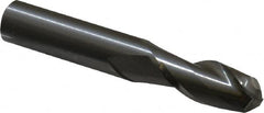 Atrax - 7/16" Diam, 1" LOC, 2 Flute Solid Carbide Ball End Mill - Uncoated, Single End, 2-3/4" OAL, 7/16" Shank Diam - Benchmark Tooling