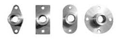 Gibraltar - 5/16" Pin Diam, #6-32 Mounting Hole, Diamond Flange, Stainless Steel Quick Release Pin Receptacle - 1" Between Mount Hole Center, 0.783" Depth, 15/32" Diam, Grade 303 - Benchmark Tooling