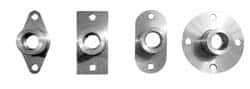 Gibraltar - 1/2" Pin Diam, #10-32 Mounting Hole, Diamond Flange, Stainless Steel Quick Release Pin Receptacle - 1-1/8" Between Mount Hole Center, 1.195" Depth, 3/4" Diam, Grade 303 - Benchmark Tooling