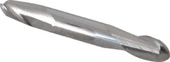 Atrax - 5/16" Diam, 1/2" LOC, 2 Flute Solid Carbide Ball End Mill - Uncoated, Double End, 2-1/2" OAL, 5/16" Shank Diam - Benchmark Tooling