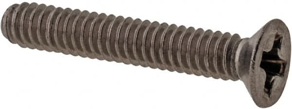 Value Collection - M2x0.40 Metric Coarse, 12mm OAL Phillips Drive Machine Screw - Flat Head, Grade 18-8 & A2 Stainless Steel, Uncoated, Without Washer - Benchmark Tooling