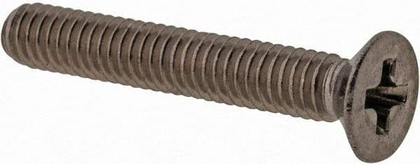 Value Collection - M2.5x0.45 Metric Coarse, 16mm OAL Phillips Drive Machine Screw - Flat Head, Grade 18-8 & A2 Stainless Steel, Uncoated, Without Washer - Benchmark Tooling