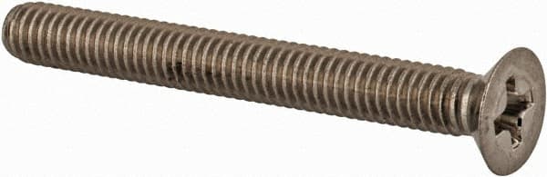 Value Collection - M4x0.70 Metric Coarse, 35mm OAL Phillips Drive Machine Screw - Flat Head, Grade 18-8 & A2 Stainless Steel, Uncoated, Without Washer - Benchmark Tooling