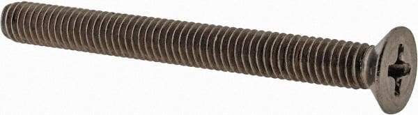 Value Collection - M4x0.70 Metric Coarse, 40mm OAL Phillips Drive Machine Screw - Flat Head, Grade 18-8 & A2 Stainless Steel, Uncoated, Without Washer - Benchmark Tooling