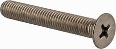 Value Collection - M5x0.80 Metric Coarse, 35mm OAL Phillips Drive Machine Screw - Flat Head, Grade 18-8 & A2 Stainless Steel, Uncoated, Without Washer - Benchmark Tooling