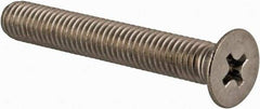 Value Collection - M5x0.80 Metric Coarse, 40mm OAL Phillips Drive Machine Screw - Flat Head, Grade 18-8 & A2 Stainless Steel, Uncoated, Without Washer - Benchmark Tooling