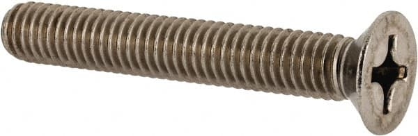 Value Collection - M6x1.00 Metric Coarse, 40mm OAL Phillips Drive Machine Screw - Flat Head, Grade 18-8 & A2 Stainless Steel, Uncoated, Without Washer - Benchmark Tooling