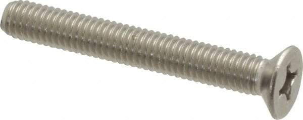 Value Collection - M6x1.00 Metric Coarse, 45mm OAL Phillips Drive Machine Screw - Flat Head, Grade 18-8 & A2 Stainless Steel, Uncoated, Without Washer - Benchmark Tooling