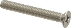 Value Collection - M6x1.00 Metric Coarse, 45mm OAL Phillips Drive Machine Screw - Flat Head, Grade 18-8 & A2 Stainless Steel, Uncoated, Without Washer - Benchmark Tooling