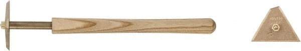 Ampco - Stiff Aluminum Bronze Alloy 3-Edge Scraper - 2-3/4" Blade Width x 4" Blade Length, Straight Handle - Benchmark Tooling