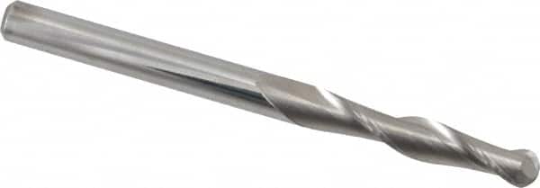Atrax - 5/16" Diam, 1-5/8" LOC, 2 Flute Solid Carbide Ball End Mill - Uncoated, Single End, 4" OAL, 5/16" Shank Diam - Benchmark Tooling
