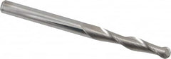 Atrax - 5/16" Diam, 1-5/8" LOC, 2 Flute Solid Carbide Ball End Mill - Uncoated, Single End, 4" OAL, 5/16" Shank Diam - Benchmark Tooling