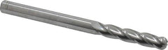 Atrax - 5/16" Diam, 1-5/8" LOC, 4 Flute Solid Carbide Ball End Mill - Uncoated, Single End, 4" OAL, 5/16" Shank Diam - Benchmark Tooling