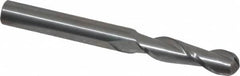 Atrax - 5/16" Diam, 1-1/8" LOC, 2 Flute Solid Carbide Ball End Mill - Uncoated, Single End, 3" OAL, 5/16" Shank Diam - Benchmark Tooling