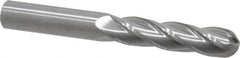 Atrax - 1/2" Diam, 2" LOC, 4 Flute Solid Carbide Ball End Mill - Uncoated, Single End, 4" OAL, 1/2" Shank Diam - Benchmark Tooling