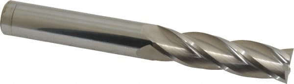 Atrax - 5/8", 2-1/4" LOC, 5/8" Shank Diam, 5" OAL, 4 Flute, Solid Carbide Square End Mill - Single End, Uncoated, Spiral Flute, 30° Helix, Centercutting, Right Hand Cut - Benchmark Tooling