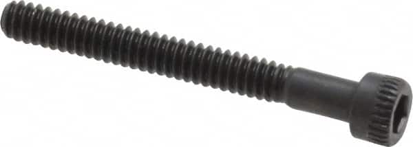 Made in USA - #4-40 UNC Hex Socket Drive, Socket Cap Screw - Alloy Steel, Black Oxide Finish, Partially Threaded, 1" Length Under Head - Benchmark Tooling
