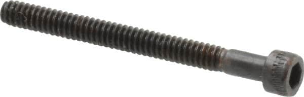 Made in USA - #4-40 UNC Hex Socket Drive, Socket Cap Screw - Alloy Steel, Black Oxide Finish, Partially Threaded, 1-1/4" Length Under Head - Benchmark Tooling