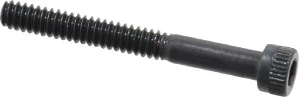 Made in USA - #6-32 UNC Hex Socket Drive, Socket Cap Screw - Alloy Steel, Black Oxide Finish, Partially Threaded, 1-1/4" Length Under Head - Benchmark Tooling