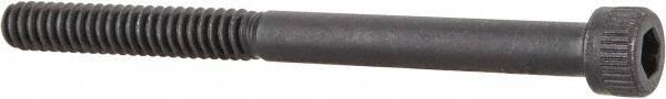 Made in USA - #6-32 UNC Hex Socket Drive, Socket Cap Screw - Alloy Steel, Black Oxide Finish, Partially Threaded, 1-3/4" Length Under Head - Benchmark Tooling