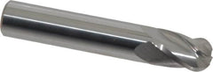 Atrax - 7/16" Diam, 5/8" LOC, 4 Flute Solid Carbide Ball End Mill - Uncoated, Single End, 2-1/2" OAL, 7/16" Shank Diam - Benchmark Tooling