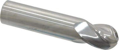 Atrax - 5/8" Diam, 3/4" LOC, 4 Flute Solid Carbide Ball End Mill - Uncoated, Single End, 3" OAL, 5/8" Shank Diam - Benchmark Tooling