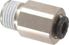 Legris - 5/32" Outside Diam, 1/8 NPT, Nickel Plated Brass Push-to-Connect Tube Self-Sealing Male Connector - 145 Max psi, Tube to Male NPT, Buna-N O-Ring - Benchmark Tooling