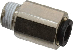 Legris - 6mm Outside Diam, 1/8 BSPT, Nickel Plated Brass Push-to-Connect Tube Self-Sealing Male Connector - 145 Max psi, Tube to Male BSPT, Buna-N O-Ring - Benchmark Tooling