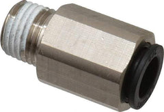 Legris - 3/8" Outside Diam, 1/4 NPT, Nickel Plated Brass Push-to-Connect Tube Self-Sealing Male Connector - 145 Max psi, Tube to Male NPT, Buna-N O-Ring - Benchmark Tooling