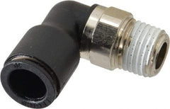 Legris - 10mm Outside Diam, 1/4 NPT, Nylon Push-to-Connect Tube Male Elbow - 290 Max psi, Tube to Male NPT Connection, Buna Nitrile O-Ring - Benchmark Tooling