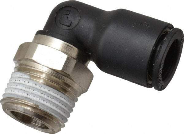 Legris - 10mm Outside Diam, 3/8 NPT, Nylon Push-to-Connect Tube Male Elbow - 290 Max psi, Tube to Male NPT Connection, Buna Nitrile O-Ring - Benchmark Tooling