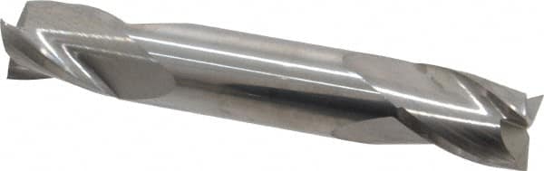 Atrax - 1/2", 5/8" LOC, 1/2" Shank Diam, 3" OAL, 3 Flute, Solid Carbide Square End Mill - Double End, Uncoated, Spiral Flute, 30° Helix, Centercutting - Benchmark Tooling