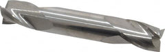 Atrax - 1/2", 5/8" LOC, 1/2" Shank Diam, 3" OAL, 3 Flute, Solid Carbide Square End Mill - Double End, Uncoated, Spiral Flute, 30° Helix, Centercutting - Benchmark Tooling