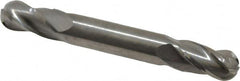 Atrax - 5/16" Diam, 1/2" LOC, 4 Flute Solid Carbide Ball End Mill - Uncoated, Double End, 2-1/2" OAL, 5/16" Shank Diam - Benchmark Tooling