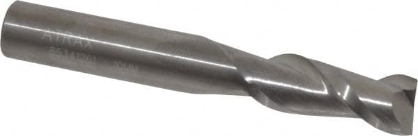 Atrax - 10mm, 22mm LOC, 10mm Shank Diam, 70mm OAL, 2 Flute, Solid Carbide Square End Mill - Single End, Uncoated, Spiral Flute, 30° Helix, Centercutting, Right Hand Cut - Benchmark Tooling